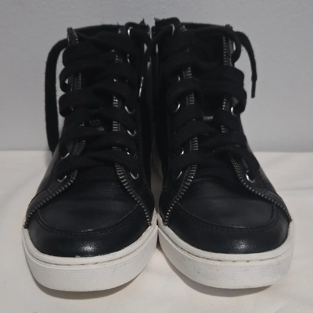 Frye & Co Black Leather Ankle Sneakers Boots
